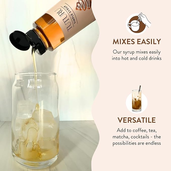 Gingerbread Simple Syrup for Coffee, Cocktails, Matcha - Sweetened with Agave Nectar - Infused with Real Gingerbread Spices - 13.5 oz