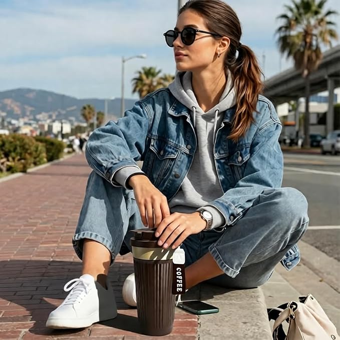 Vacuum Insulated Stainless Steel Travel Coffee Mug,Leak Proof Cup with Lid | 304 stainless steel mug with vacuum insulation, leak proof lid, silicone grip and car cup holder friendly design - Image 6