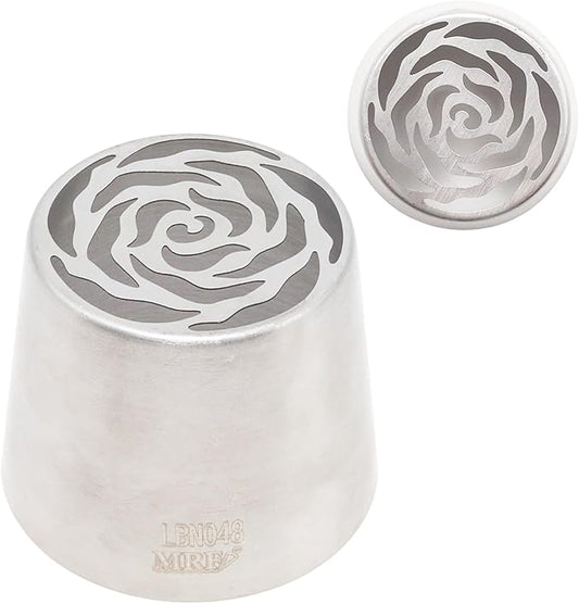 Extra Large Russian Piping Tip, Food Grade Seamless Designed Stainless Steel Rose Floral Nozzle for Cake Decorating, Frosting or Cream Flower DIY Cookies (SL48)