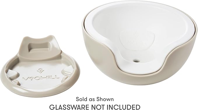 VoChill Stemless Wine Glass Chiller | Keep the Chill In Your Glass | Made In USA | Separable & Refreezable Chill Cradle | Actively Chills Stemless Glassware | Sand, Pair Stemless - Image 3