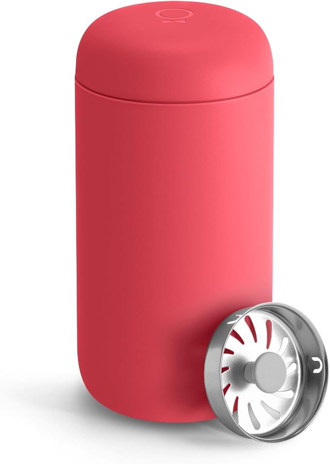 Fellow 12 oz Carter Move Travel Mug - Vacuum-Insulated Stainless Steel Travel Coffee Mug - Coffee Tumbler with Ceramic Interior and Splash Guard - Coral Crush by Unknown