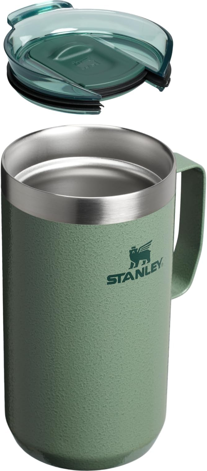 STANLEY Everyday Camp Mug 24oz | Drink Through Lid | Cup for Coffee, Tea and Drinks | Insulated Stainless Steel Coffee Mug | BPA-Free | Hammertone Green - Image 2