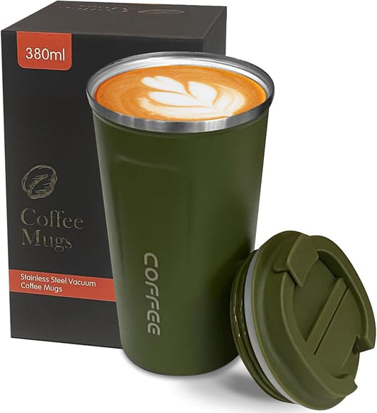 Insulated Travel Coffee Mug, Stainless Steel Coffee Cup with Leakproof Lid | Double-wall insulation keeps drinks hot or cold for hours, with a leakproof lid and portable stainless steel design by YINBAOGE