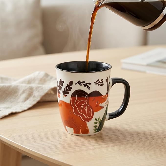 Elephant Mug - 16oz Safari Animal Heat Reveal Cup, Ceramic Tea Mugs for Home & Office, Unique Elephant Gifts for Women Men - Image 2