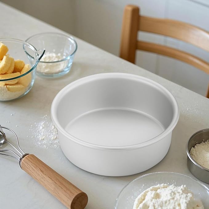 7 Inch Round Cake Pan, 7x3 inch 2 Set Anodized Aluminum Round Baking Pan, Small Cake Pan Non-Toxic & Heavy Duty, Deep Side, Easy Clean & Dishwasher Safe - Image 9