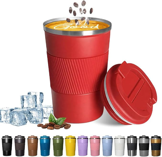 Insulated Travel Coffee Mug, Stainless Steel Coffee Cup with Leakproof Lid | Double-wall insulation keeps drinks hot or cold for hours, with a leakproof lid and portable stainless steel design by YINBAOGE