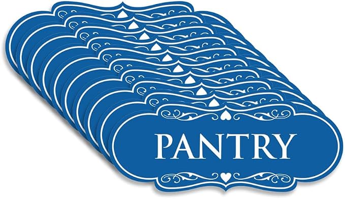 Designer Pantry Sign (Blue) - Small (10 Pack) by SignsByLITA