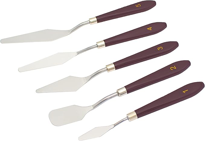 XINYIDAO Cake cream spatula 5 pieces, stainless steel cake spatula Baking pastry tools Art painting tools palette cake decorating knife, 11.8x5