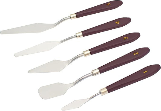 XINYIDAO Cake cream spatula 5 pieces, stainless steel cake spatula Baking pastry tools Art painting tools palette cake decorating knife, 11.8x5
