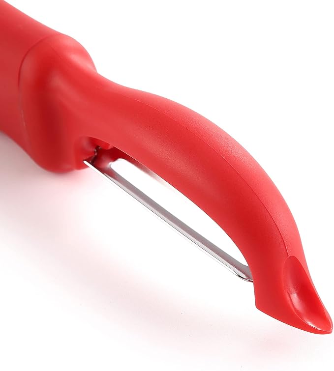 Spring Chef Swivel Vegetable Peeler for Kitchen with Soft Grip Handle, Red | Premium Potato Peeler w/ Ultra Sharp Stainless Steel Blades, Multifunctional Veggie Peeler for Apple, Carrot, Cucumber, Fruit - Image 9