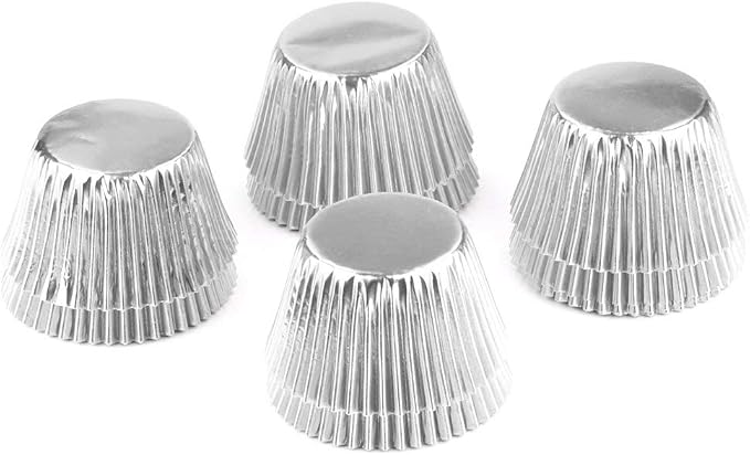 Silver Foil Jumbo Cupcake Liners Metallic Muffin Baking Cups, 160-Count - Image 5