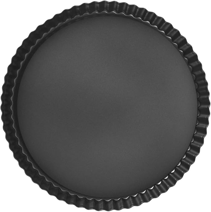 Tart Pan with Removable Bottom Nonstick Carbon Steel Deep Quiche Dish for Baking Pies Cakes ([Thickened] 12-inch live bottom pie plate) - Image 8