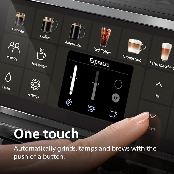 Philips 4400 Series Fully Automatic Espresso Machine, LatteGo Milk System, Integrated Grinder, 12 Hot & Iced Coffee Pre-Sets, Quick Start, SilentBrew, 15-Bar Pressure, Black Chrome (EP4444/90) - Image 3