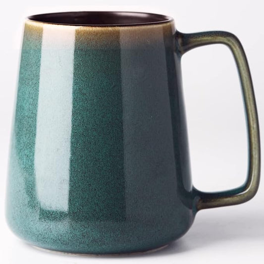 24 oz Large Ceramic Coffee Mugs, Extra Large Mug, Big Handle (24 oz green) | Extra Large Tea and Coffee Cups, Large Handle Coffee Mug for Office and Home, Microwave and Diahwasher Safe by masoline