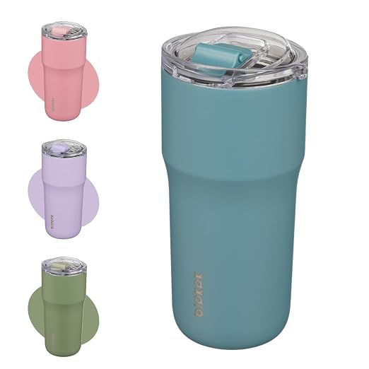 BJPKPK 20oz Spill Proof Coffee Tumbler, Insulated Stainless Steel Cup | Double Wall Vacuum, Leakproof Lid, Keeps Hot/Cold/Iced, BPA Free, Dishwasher Safe, Cupholder, Travel, Haze Blue by BJPKPK