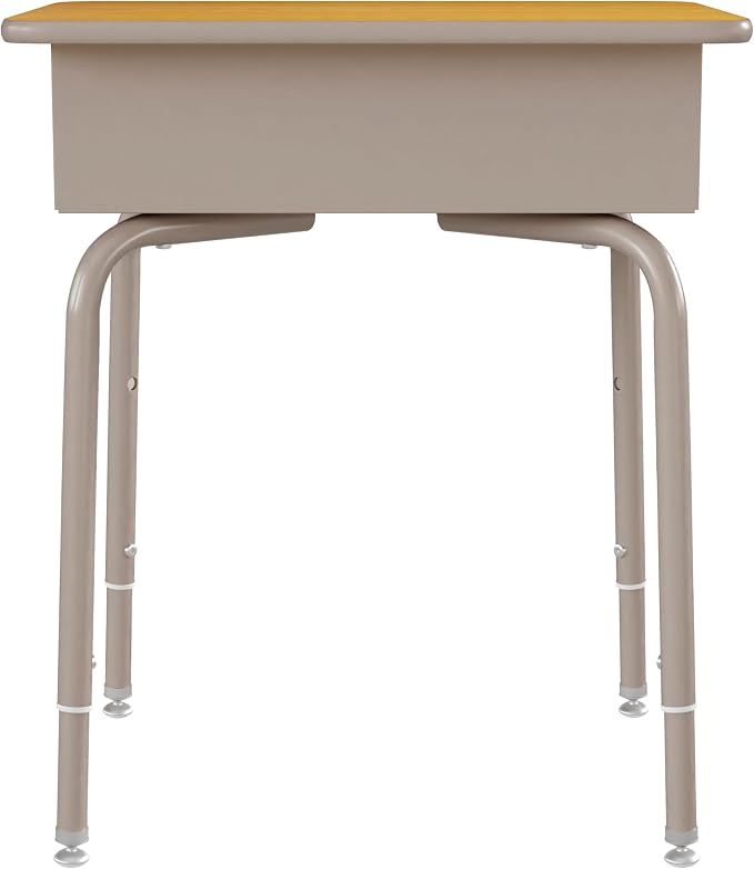 Flash Furniture Billie Student Desk - Maple Open Front School Desk - Silver Metal Frame - 24"W x 18"D Adjustable Height, Durable for School or Remote Learning - Image 7