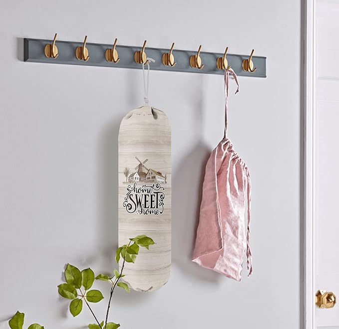 Home Sweet Home, Grocery Bags Holder Organizer for Shopping Bags，Wall Mount Plastic Bags Storage Container Dispensers, Gift for Women Mother Grandmother Friend - Image 4