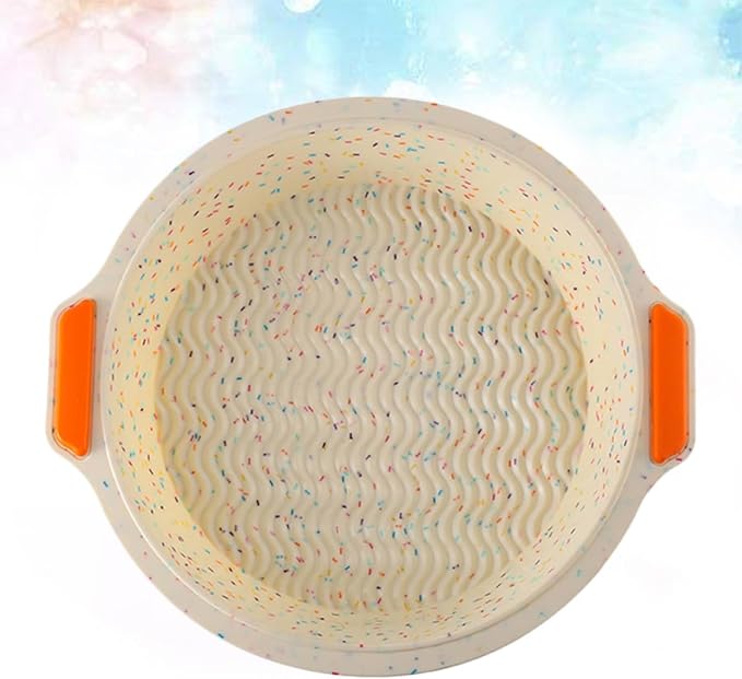 Healeved Silicone Baking Mold round Cake Tray Thickened Non-stick Colorful Dots with Handles Bakeware for Home Kitchen Baking - Image 8