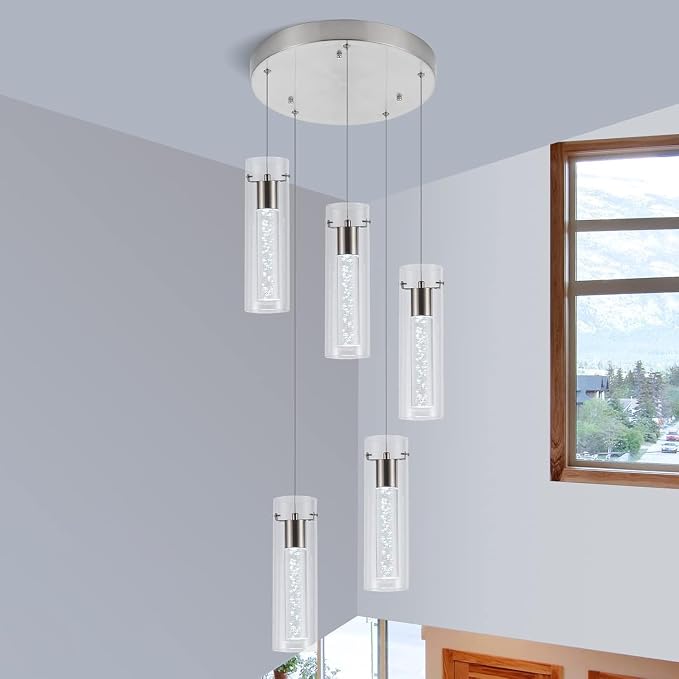 Pendant Lights Kitchen Island Brushed Nickel, 3000K-6000K Dimmable LED Pendant Light Fixtures with Remote, Modern Kitchen Pendant Lighting Over Island for Dining Room & Bar Counter - Image 4