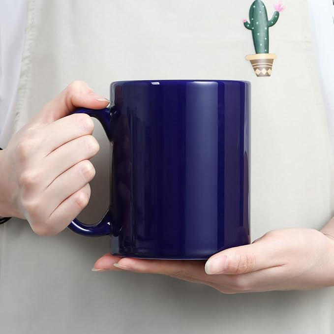 Large Coffee Mugs, 22 OZ(650ml) Extra Coffee Mug Set of 2, Smooth Ceramic Boss Cups, Big Capacity and Large Handle, for Dad Men, Blue - Image 7