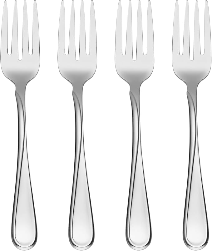 Oneida Flight Salad Forks Silverware Set for 4, Flatware | Mirror finish | 6.65 inch length | dishwasher safe, cutlery set, utensil set, rust resistant, wedding silverware by Oneida