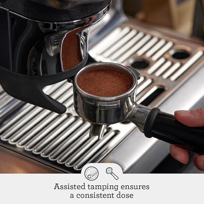 Breville BES876OLT Barista Express Impress, Olive Tapenade | Craft café-quality lattes and cappuccinos at home with this semi-automatic espresso machine with built-in grinder - Image 4