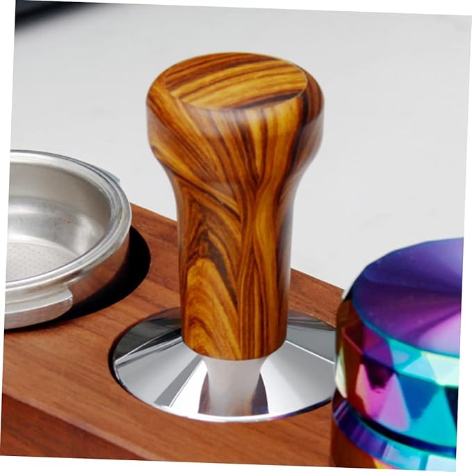 Flat Espresso Tamper Wooden Handle Bean Presser Coffee Tool Espresso Machine Tamper for Cafe Home