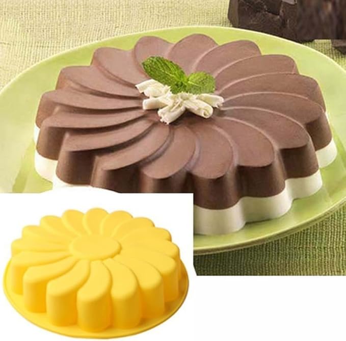 PRETYZOOM Flower-shaped Silicone Cake Pan Large Baking Mold Non-stick Baking Pan for Cheesecake Cornbread Random - Image 2
