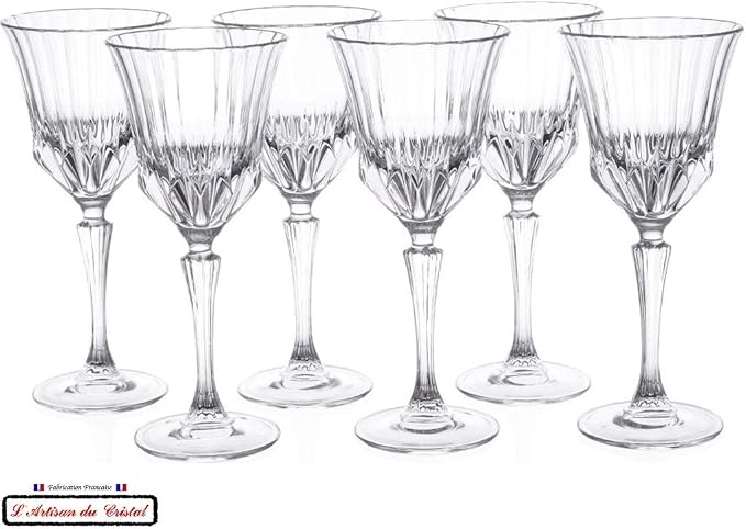 KLEIN 54120 BACCARAT FRANCE 6 Crystal Glasses for White and Red Wine - Service Concorde Prestige 22 cl (7,4 fl oz) - Klein House - Company : Artisan du Cristal - Gift Set - Stamped - Image 2