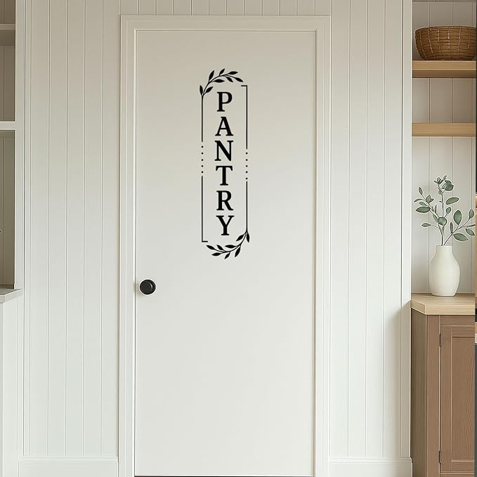 Pantry Door Lettering Vinyl Decal: Black 7 x 26 Inch Vertical Design | Tall PANTRY Lettering Adds A Distinct Farmhouse Accent To Smooth Light-Colored Doors - Image 7