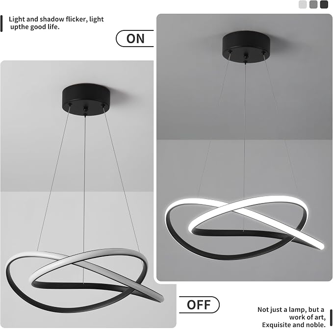 Modern LED Chandelier for Dining Room Pendant Light Fixture 40W | 5CCT/2700K-5000K,Dimmable,For Bedroom,Living Room,Dining Room,Kitchen,Kids Nursery,Home Office - Image 7