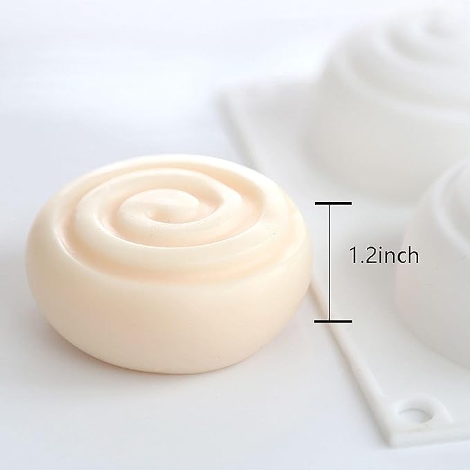 cinnamon roll silicone mold Chocolate Mold candle Dessert mold wax melt mold soap making mold perfect size for cinnamon bun
