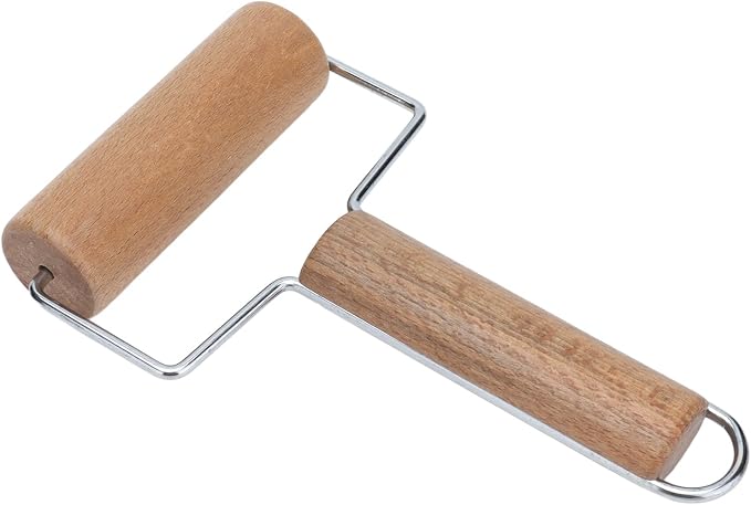 Rolling Pin, Beech Wood and Stainless Steel Dough Roller, Smooth Polished Surface, 160g Pastry Tool for Pizza Cake Bread Cookie Baking Home Kitchen Bakers - Image 4