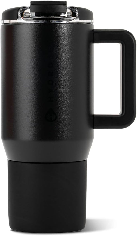 HydroJug Coffee Traveler 20oz Ceramic-Lined Mug with Handle, Black by Hydrojug
