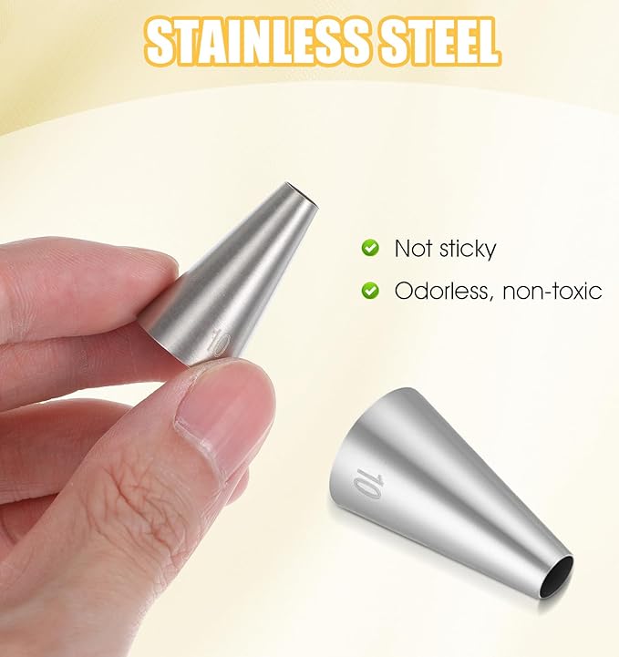 Round Piping Tips, 7 Pcs Small Piping Tips Stainless Steel for Baking, Decorating, Frosting, Icing (7 Sizes)