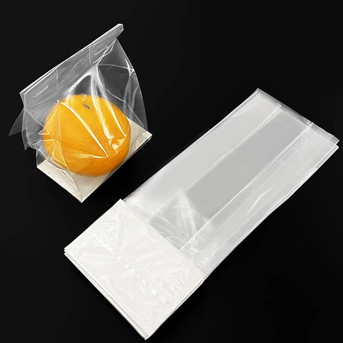 Morepack Gusseted Flat Bottom Cellophane Bags 3x2x8 In 50Pcs | Smore Bags with Paper Insert (Mini Size) - Image 4