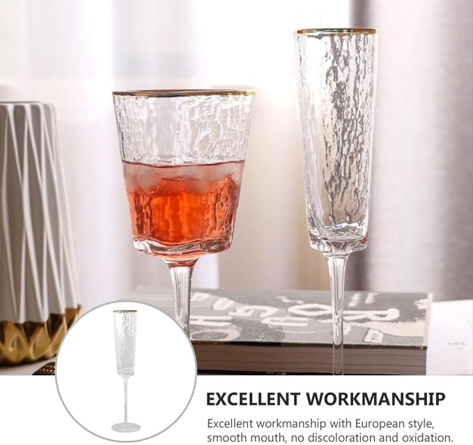 GANAZONO Stylish Golden Glass Sparkling Wine Cup for Wedding Toasting and Party Supplies, Elegant European Style Glassware with No Discoloration for Storing Whiskey - Image 8