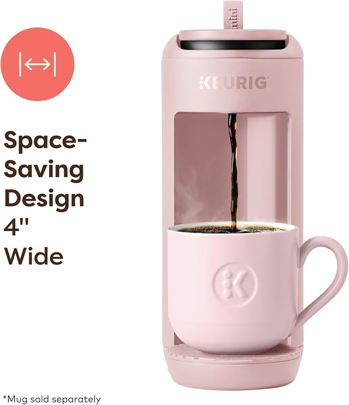 Keurig K-Mini Mate Single Serve K-Cup Pod Coffee Maker, Brews Up to 12 oz Cup, Compact Portable Coffee Machine for Small Spaces, Great for Dorms & Offices, Pink Sands - Image 2