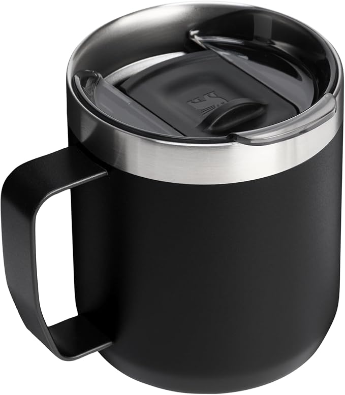 STANLEY Everyday Camp Mug 12oz | Drink Through Lid | Cup for Coffee, Tea and Drinks | Insulated Stainless Steel Coffee Mug | BPA-Free | Black 2.0 - Image 3