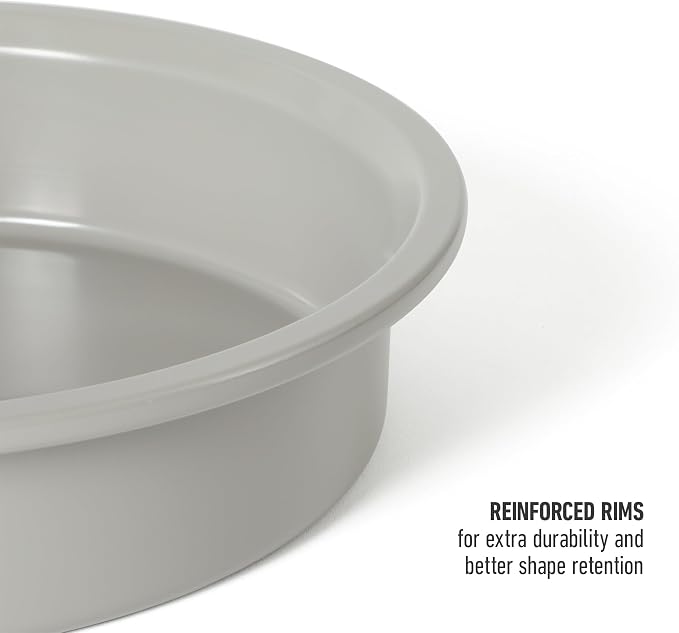 Calphalon Legacy 8 Inch Round Cake Pan, PFA Free Nonstick Bread Pan Bakeware, Heavy Gauge Steel Baking Dish for Even Heating, Oven Safe Round Baking Pan for Cakes, Brownies, Bread - Image 6