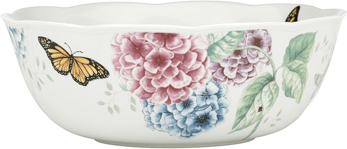 Lenox Butterfly Meadow Hydrangea Large Serve Bowl, 2.70 LB, Multi by Lenox