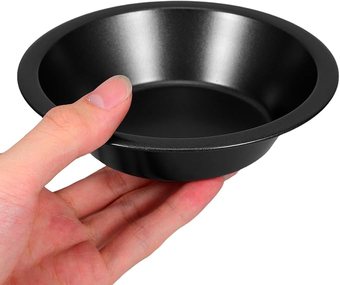 HANABASS 4pcs Mini Tart Pans round Nonstick Small Pie Dish Carbon Steel Baking Plates High Temperature Resistant for Oven Individual Servings - Image 3