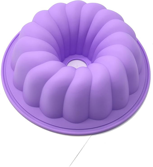 X-Haibei 8 Inch Fancy Round Donut Gelatin Jello Cake Chocolate Baking Silicone Mold