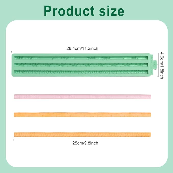 KALAIEN Hemp Rope Fondant Mold, Pearl Knit Rope Silicone Mold Macrame Tassel Cake Decorating for Baking Cookies, Clay Molds, Sugarcraft, Chocolate, Candy, Pastry Molds (Rainbow)