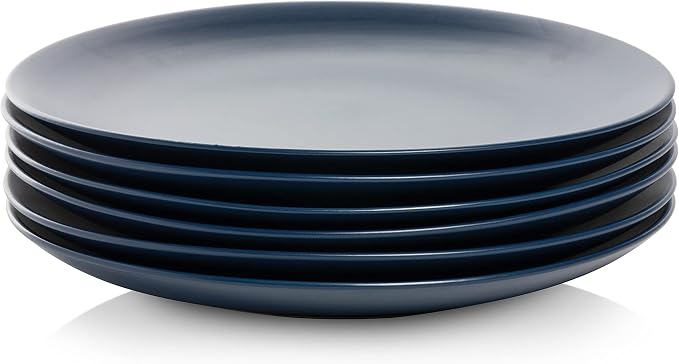 10 Strawberry Street Wazee Matte 10.5" Coupe Dinner Plate, Set of 6, Midnight Blue - Image 3