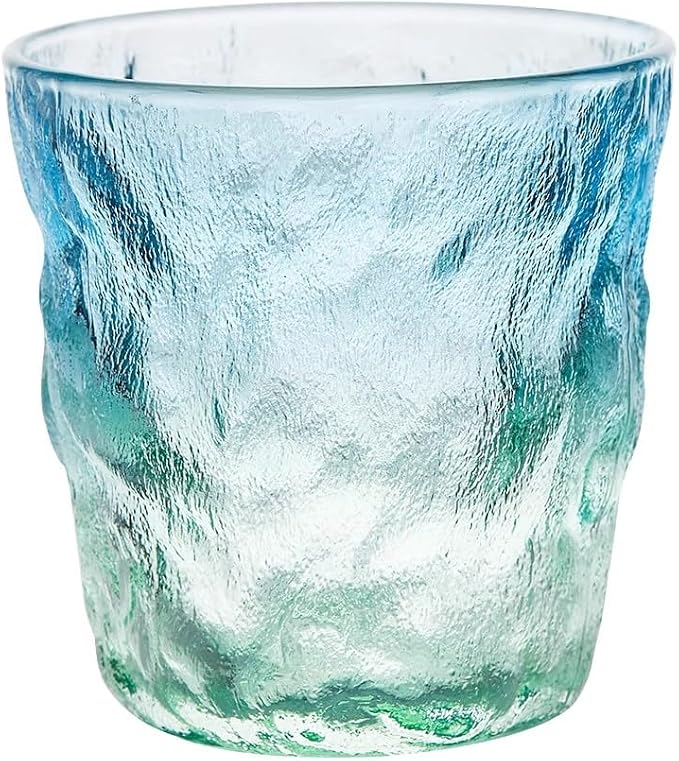 drinking glassware Glacier Pattern Drinking Glasses, Gradient Glass Tumbler by Unknown