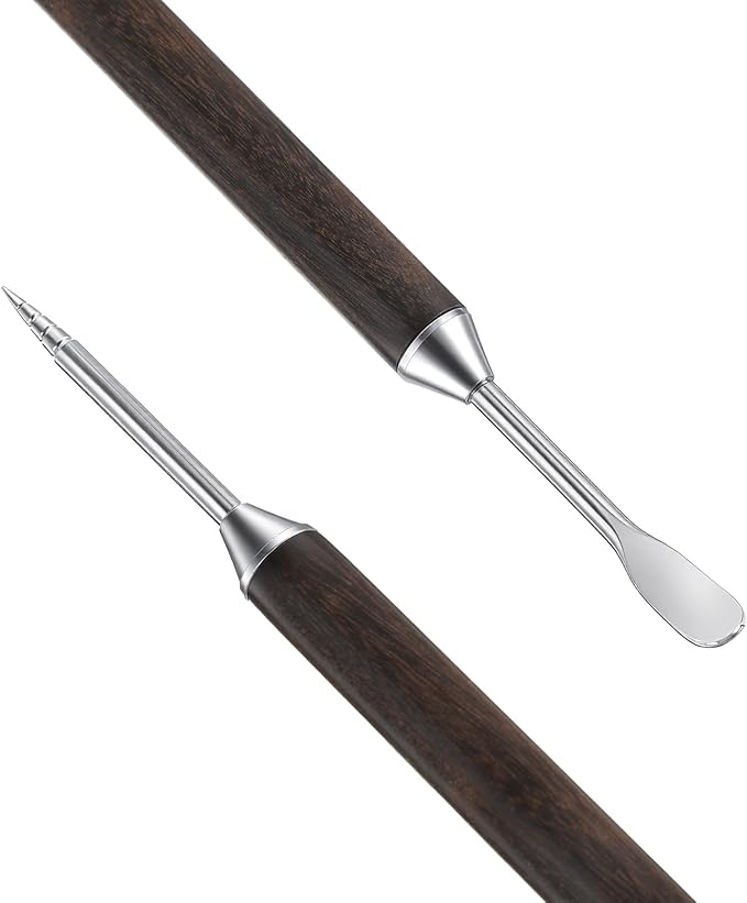 Latte Art Pen Set, 2-Pack Latte Art Pen Cinnamon Pens for Coffee, Stainless Steel Wooden Coffee Bar Accessories, Coffees Station Accessories for Barista Make Creative Designs Decors