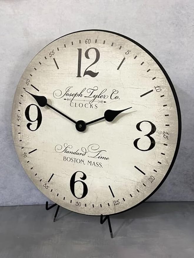 The Big Clock Store Boston Standard Wall Clock | Handcrafted in USA | Silent Non-Ticking Mechanism | Beautiful Color | Rustic Decor for Living Room | Battery Operated (12-Inch) - Image 2