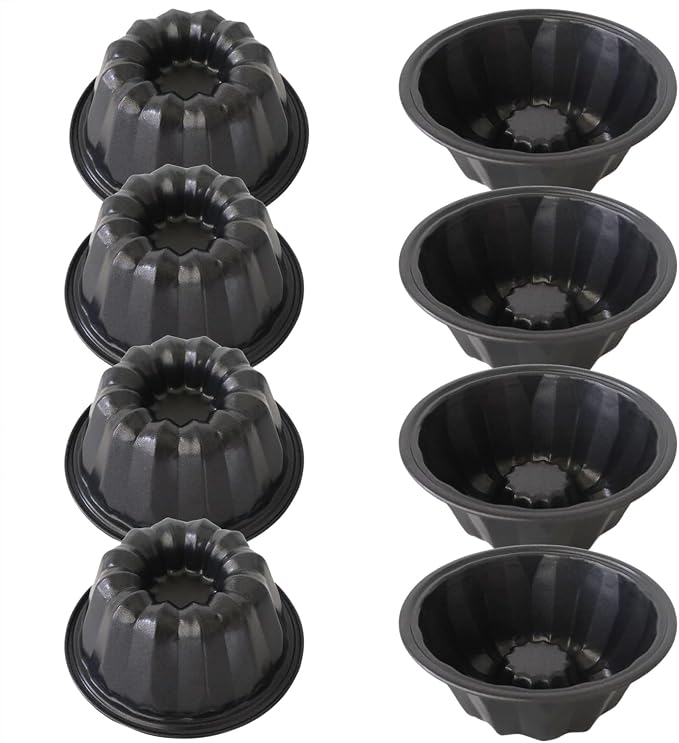 4 Inch Mini Fluted Cake Pan, Carbon Steel Round Cake Mold, 8 Pack | Nonstick Flan Pan for Cakes, Tarts, Pies, Muffin, Cupcake, Pizzas - Image 3