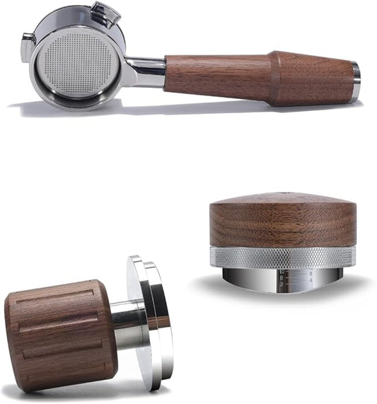 54mm Breville Espresso Machine Accessories Set Bottomless Portafilter + Calibrated Espresso Tamper + Coffee Distributor – for Barista Express, Pro, Touch, Bambino